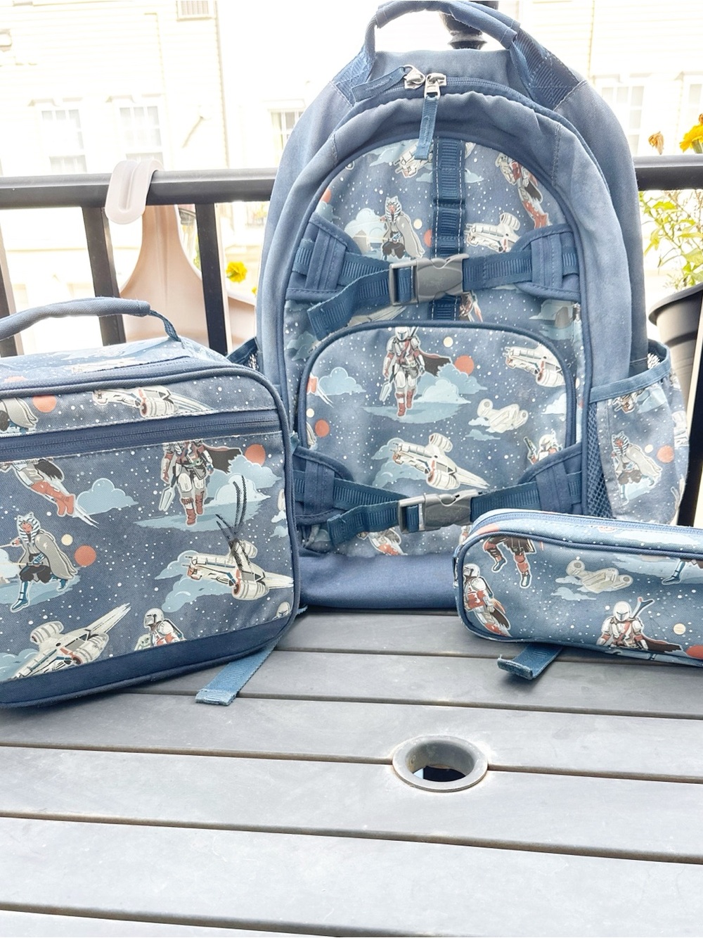 Pottery Barn Kids The Mandalorian Star Wars Backpack w/ Lunch Bag & Pencil Case